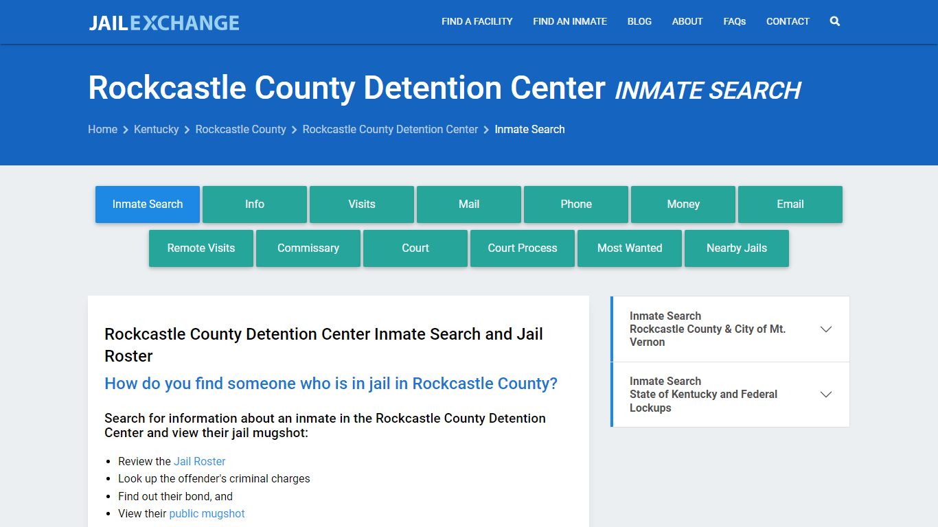 Rockcastle County Detention Center Inmate Search - Jail Exchange