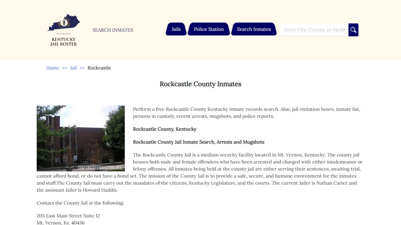 Rockcastle County Inmates | Jail Roster Search