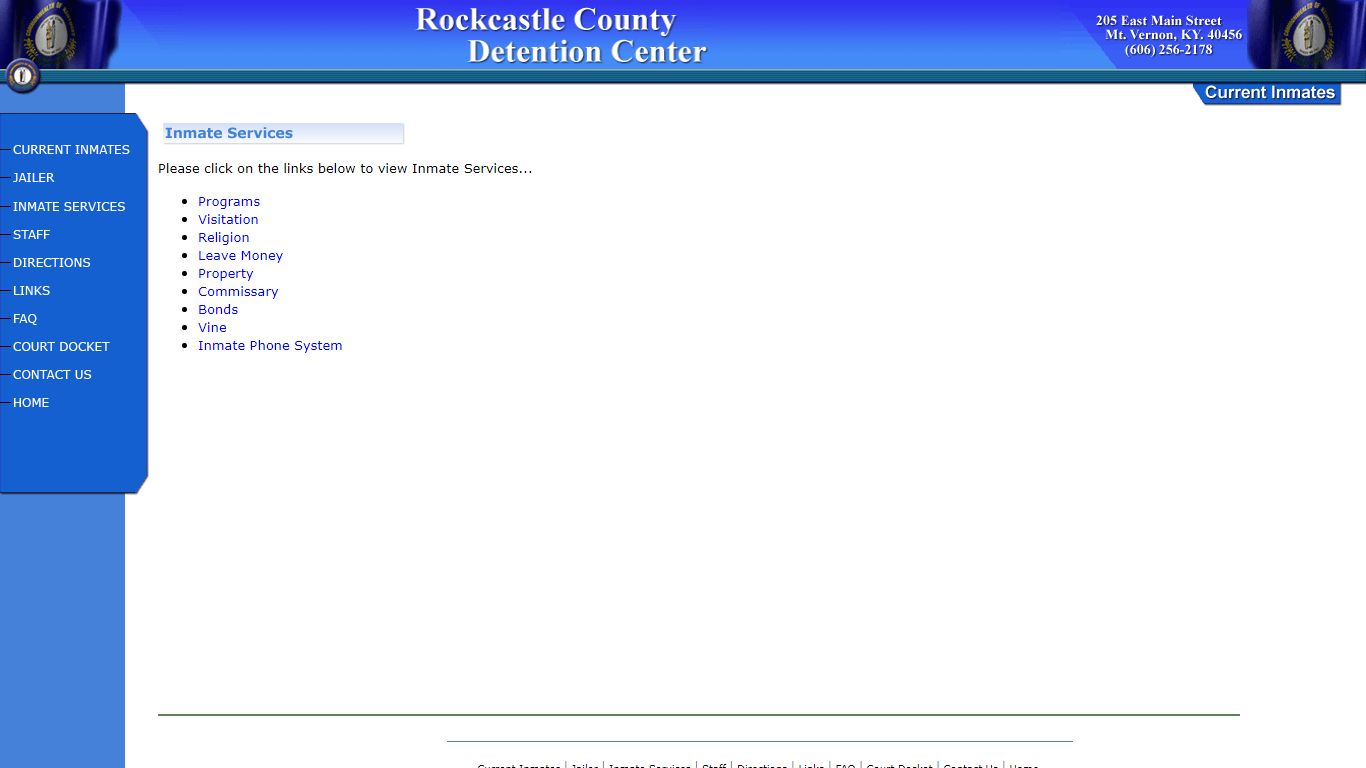 Welcome to the Rockcastle County Detention Center
