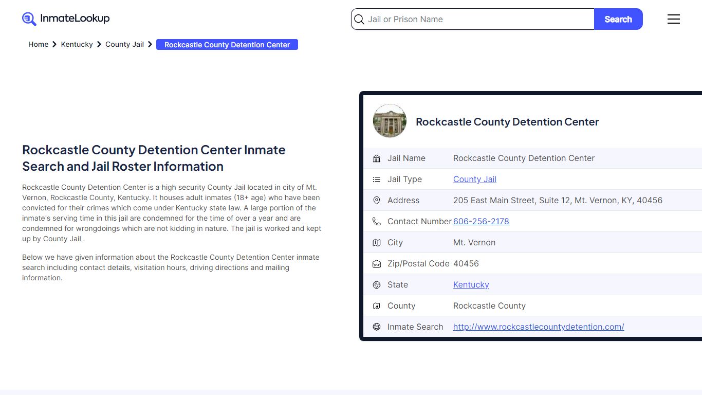 Rockcastle County Detention Center Inmate Search, Jail Roster, Bookings ...